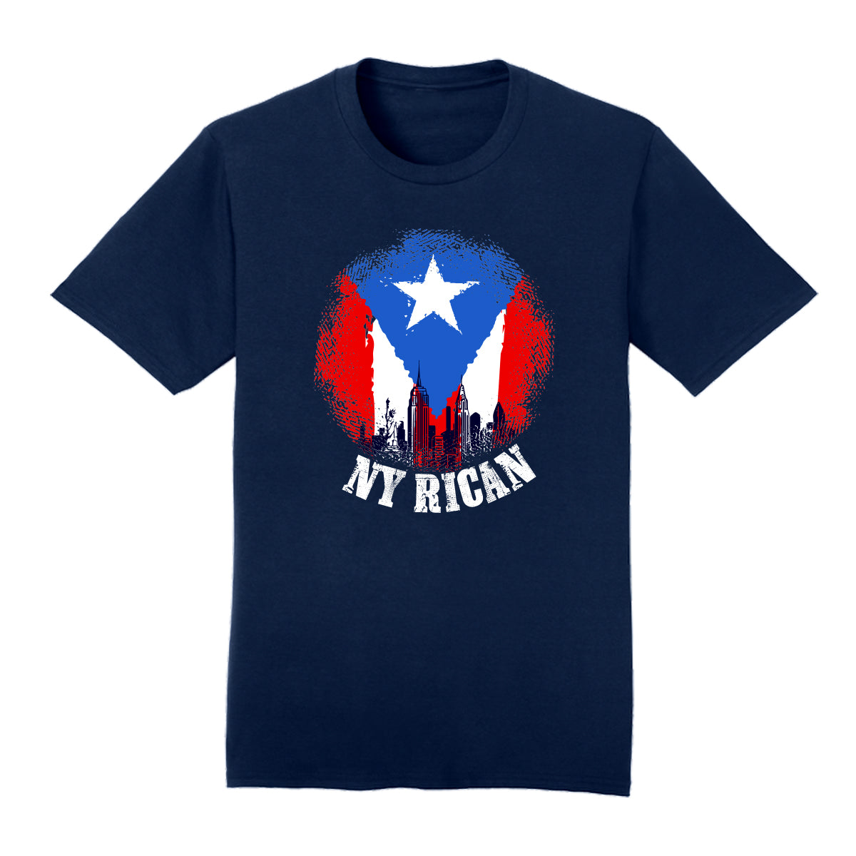 T shirt - NY RICAN FLAG short sleeve - Royal, Navy, White