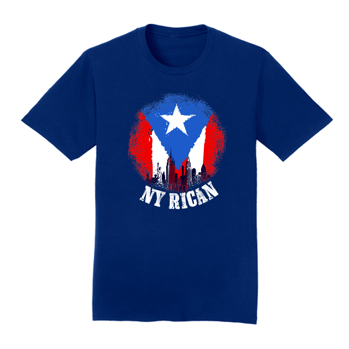T shirt - NY RICAN FLAG short sleeve - Royal, Navy, White