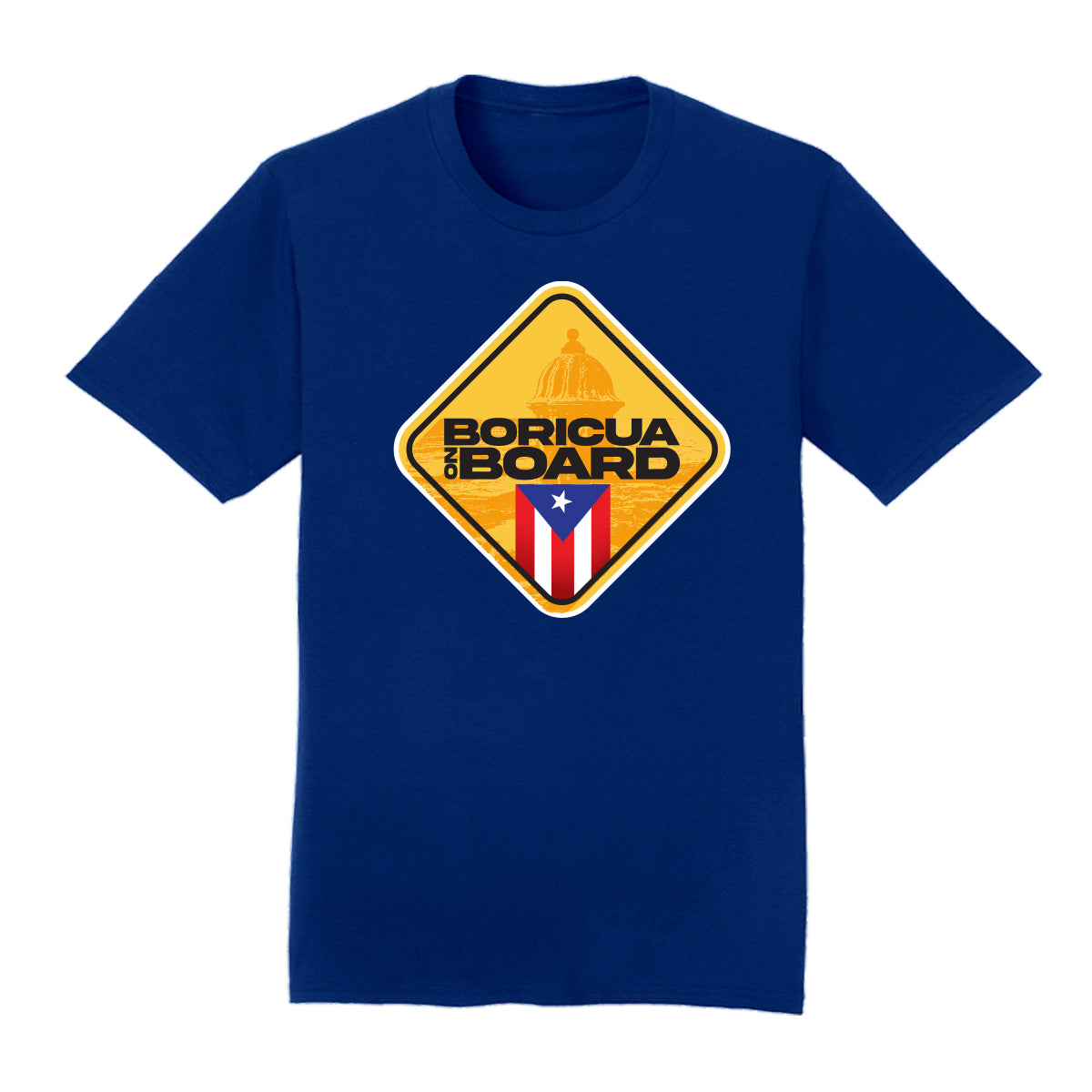 T shirt - BORICUA ON BOARD short sleeve Red, Royal